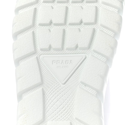 Prada Re-Nylon Gabardine Rubber Triangle Logo Quilted Womens Rush Piuma 50mm Mid Sneakers 39.5 White 6 of 9