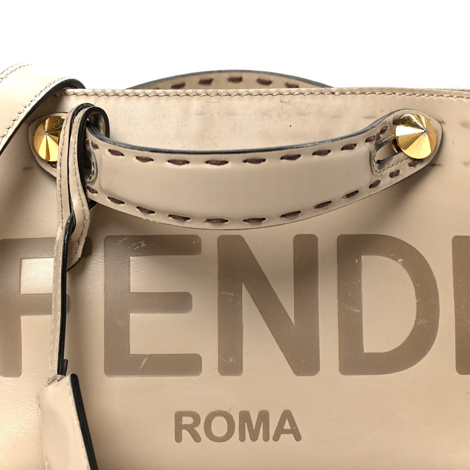 Fendi Vitello King Logo Embossed Mini By The Way Boston Bag Nuvola 8 of 10