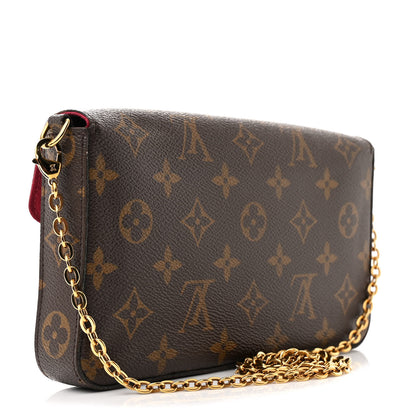 Louis Vuitton Monogram Pochette Felicie Chain Wallet Fuchsia 4 of 18