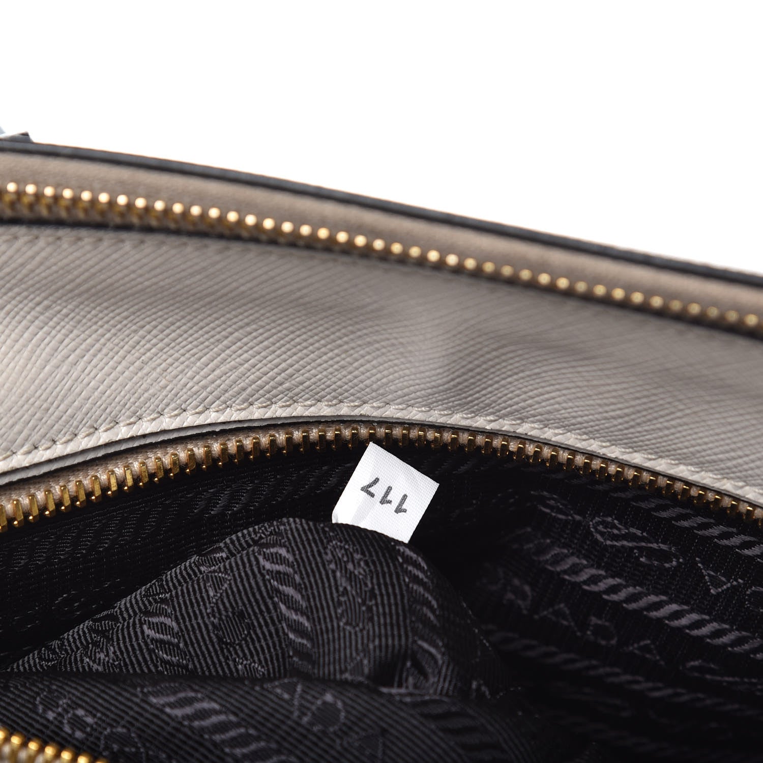 Prada Saffiano Lux Colorblock Medium Galleria Double Zip Tote Black Talco 7 of 16