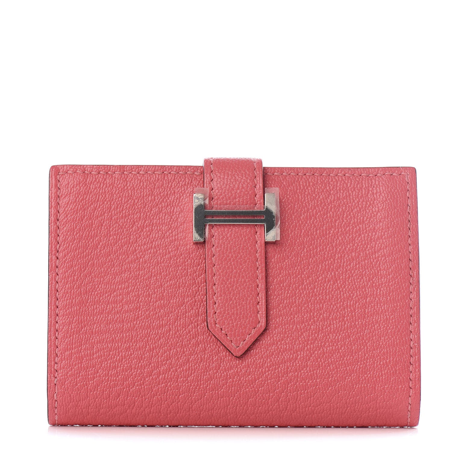 Hermes Chevre Mysore Bearn Card Holder Wallet Rose Lipstick 1 of 8