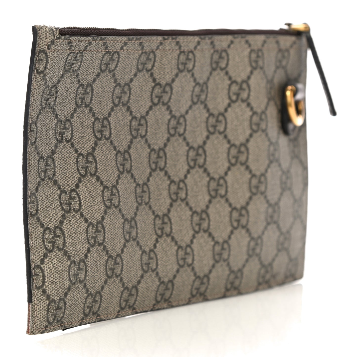 GG Supreme Monogram Large Ophidia Wristlet Pouch Beige New Acero