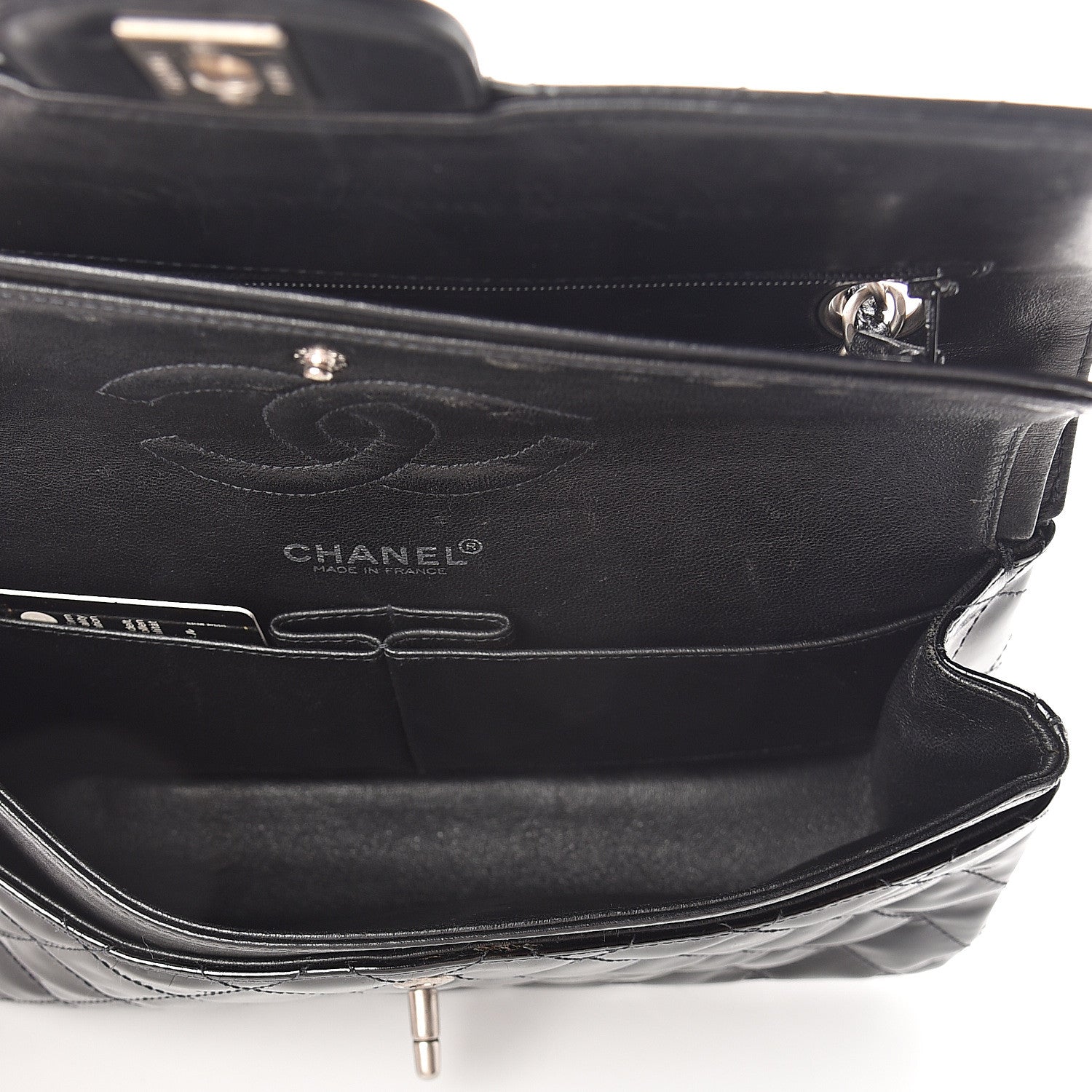 Chanel Patent Quilted Medium Double Flap Black 4 of 8