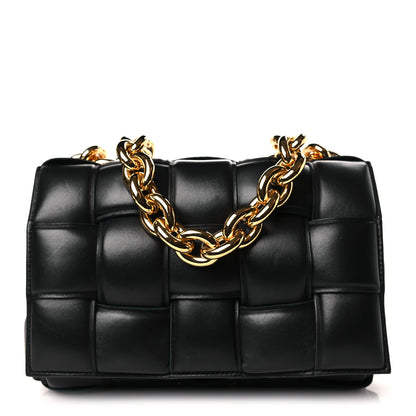 Bottega Veneta Lambskin Maxi Intreccio Padded Chain Cassette Crossbody Bag Black 1 of 9