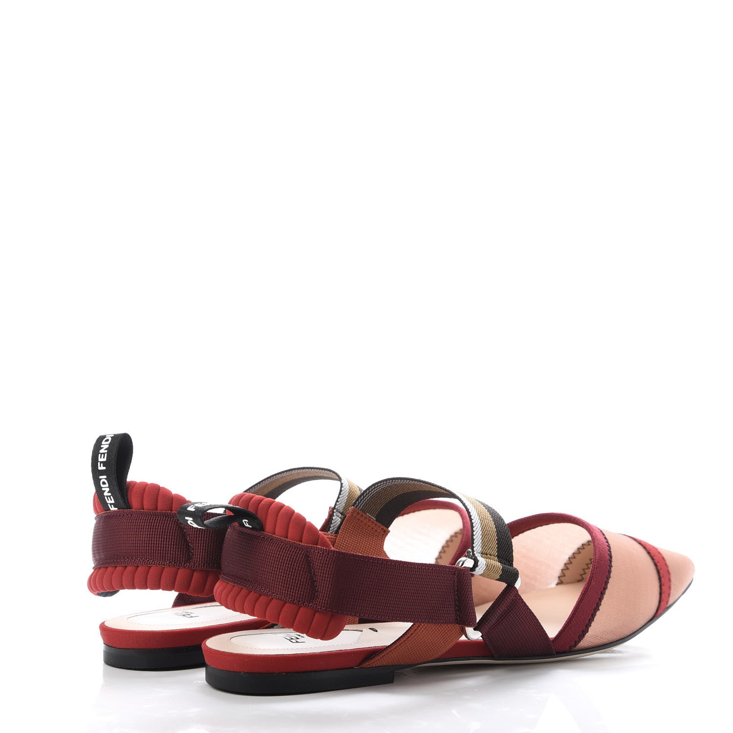 Fendi Technical Mesh Colibri Slingback Ballerina Flats 40 Fragola Mou Fango Ruggine 4 of 9