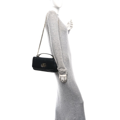 Gucci Lambskin Small GG Milano Top Handle Shoulder Bag Black 2 of 9