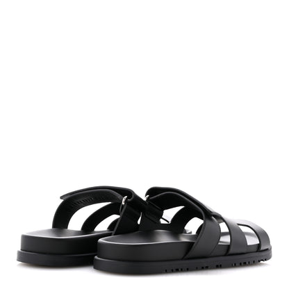 Hermes Calfskin Womens Chypre Sandals 38.5 Black 5 of 10