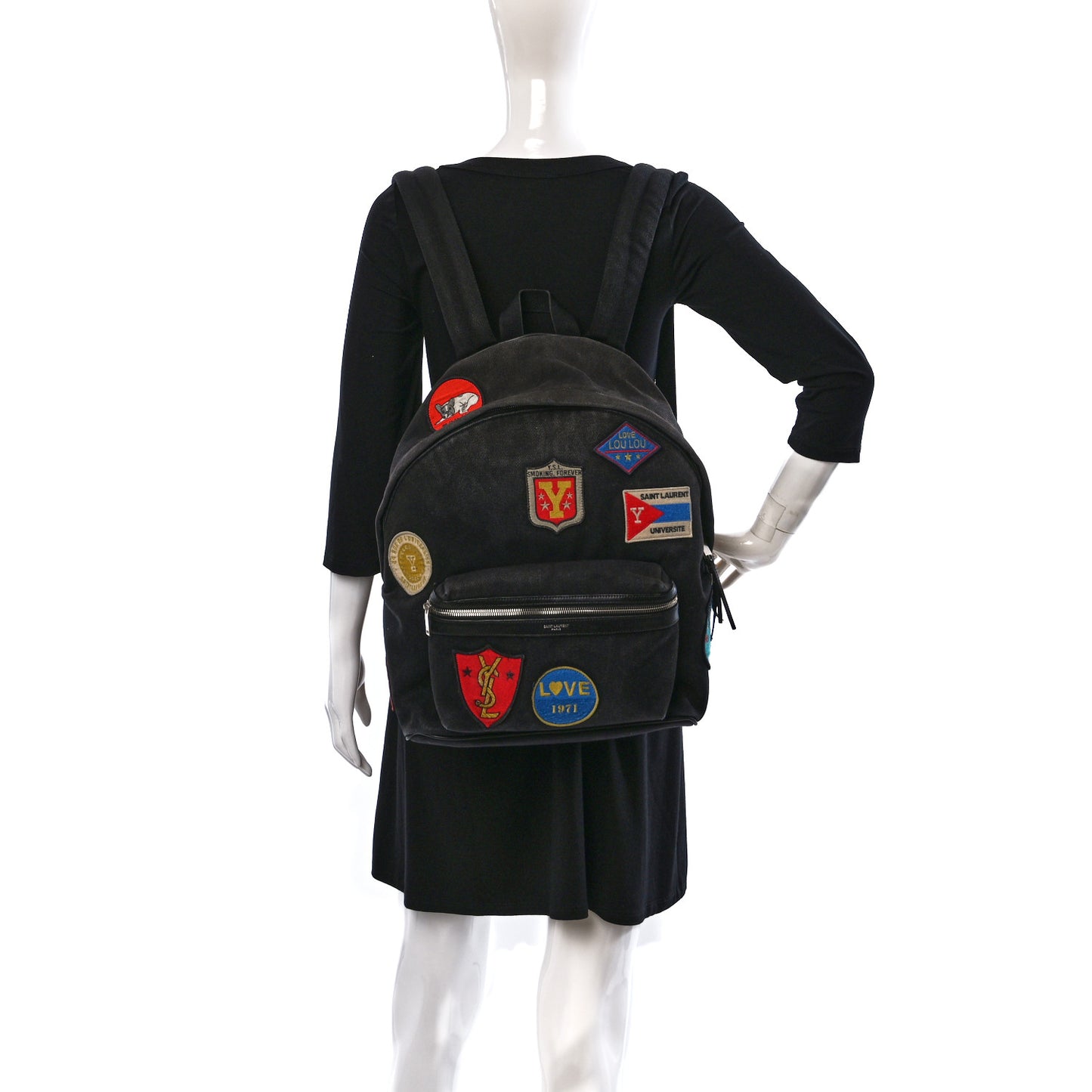 Twill Patches City Backpack Black