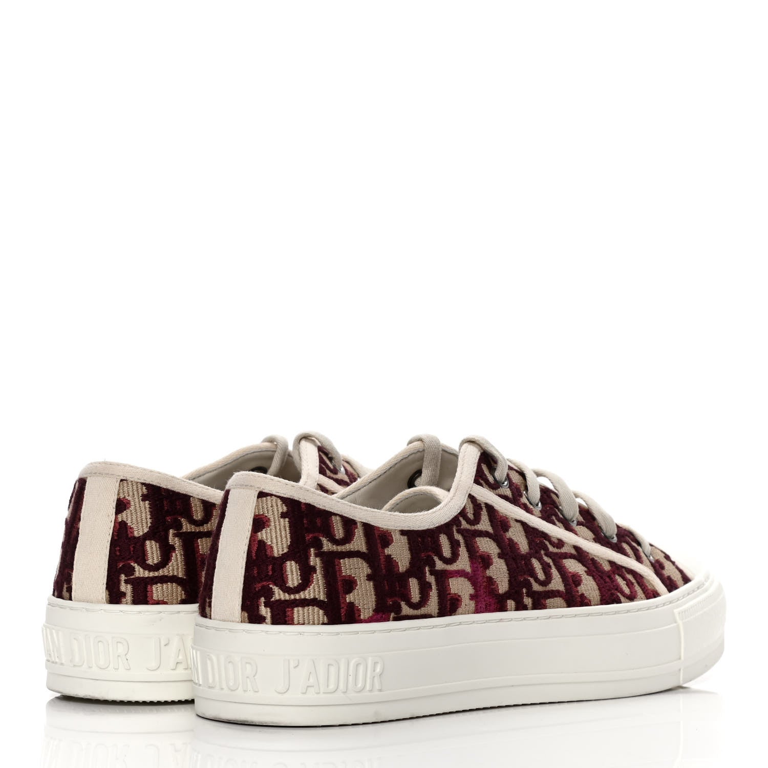 Christian Dior Canvas Oblique Walk'N'Dior Low Top Sneakers 38.5 Deep Amaranth 4 of 10