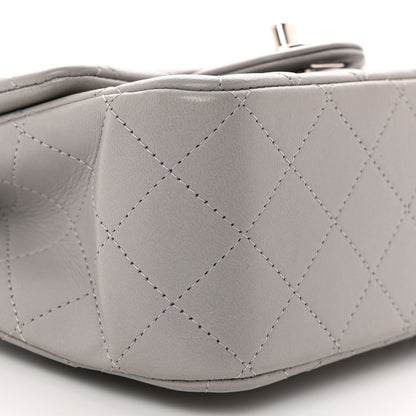 Chanel Lambskin Quilted Mini Square Flap Light Grey 9 of 10