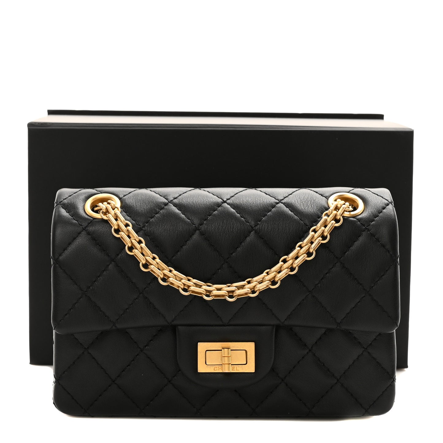 Calfskin Quilted 2.55 Reissue Mini Flap Black
