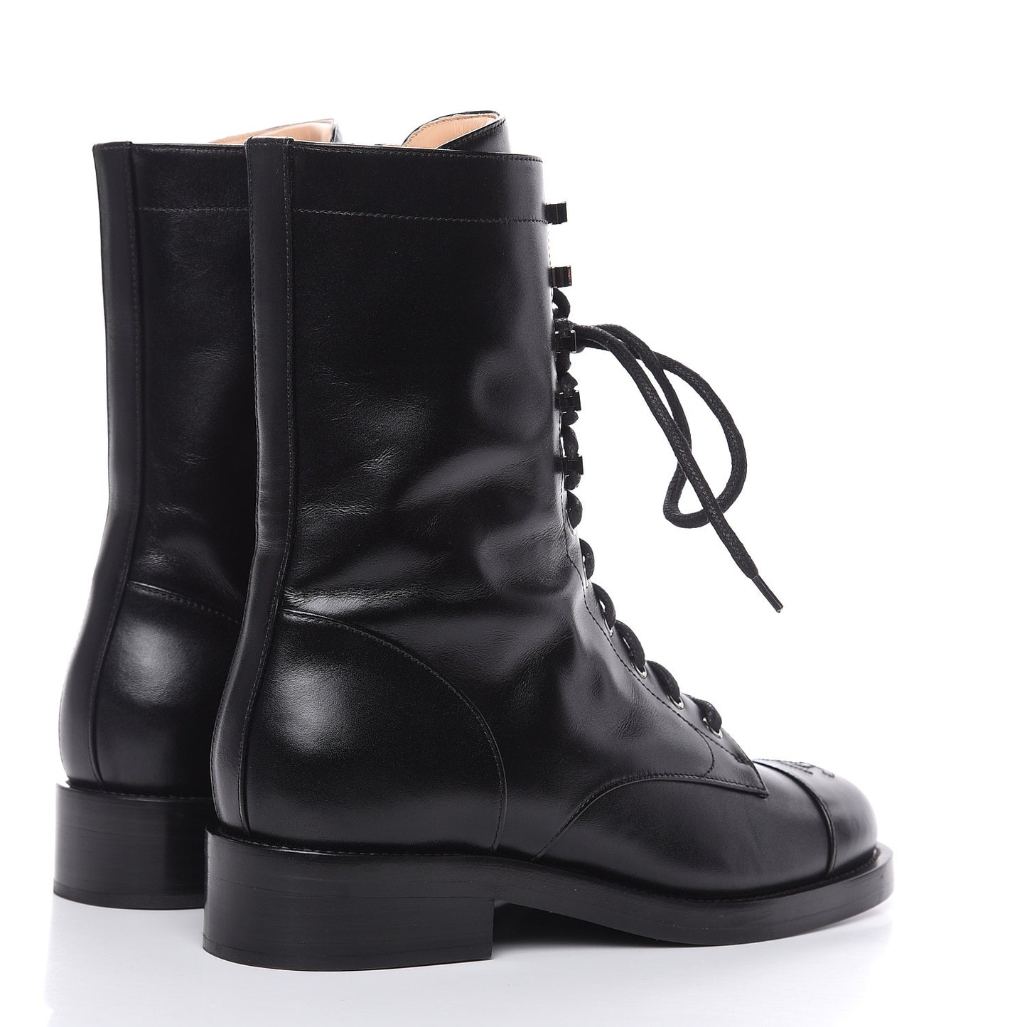 Calfskin CC Combat Boots 40 Black
