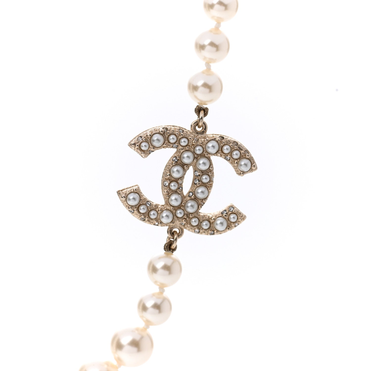 Chanel Pearl CC 100th Anniversary Necklace Light Gold 4 of 6