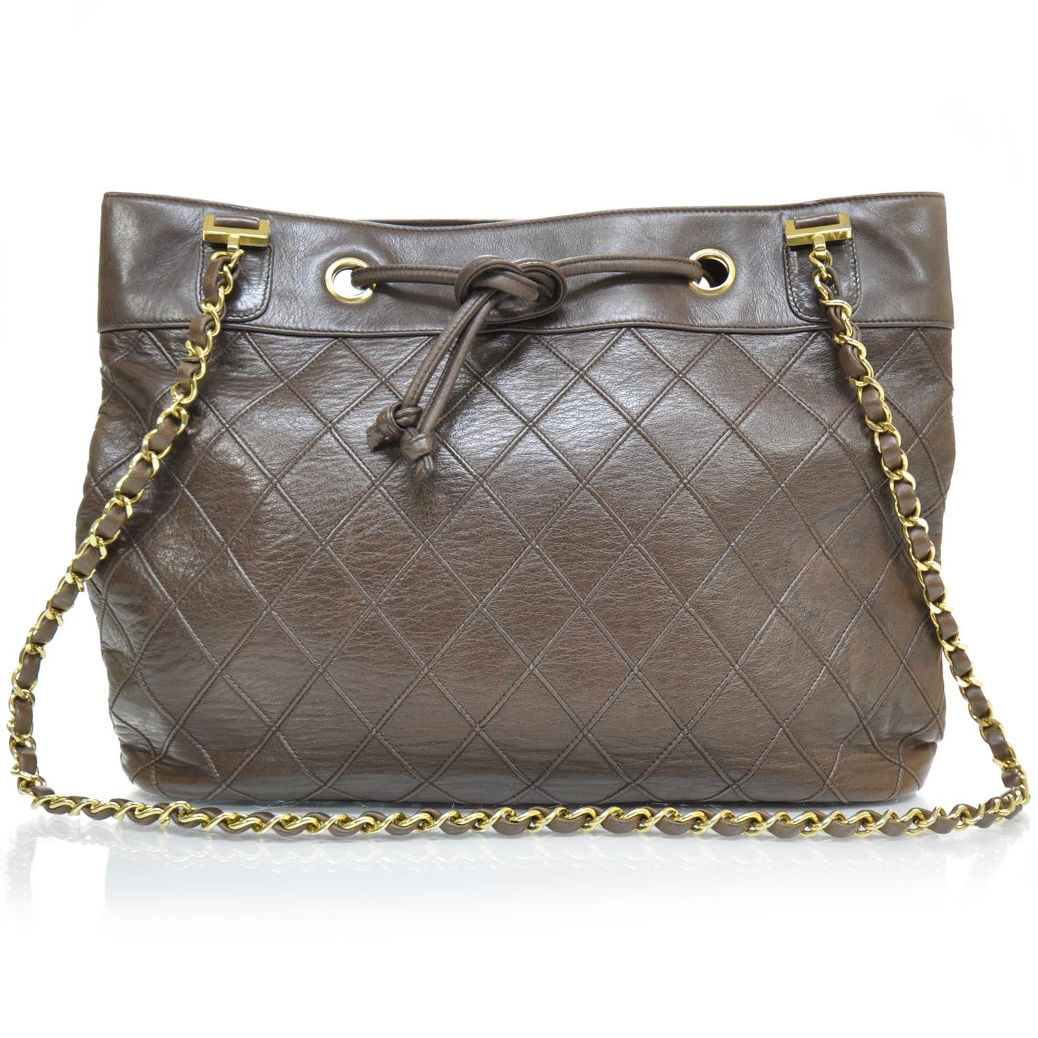 Chanel Lambskin Quilted Shoulder Bag Brown 1 of 10
