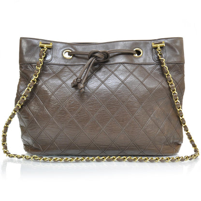Chanel Lambskin Quilted Shoulder Bag Brown 1 of 10