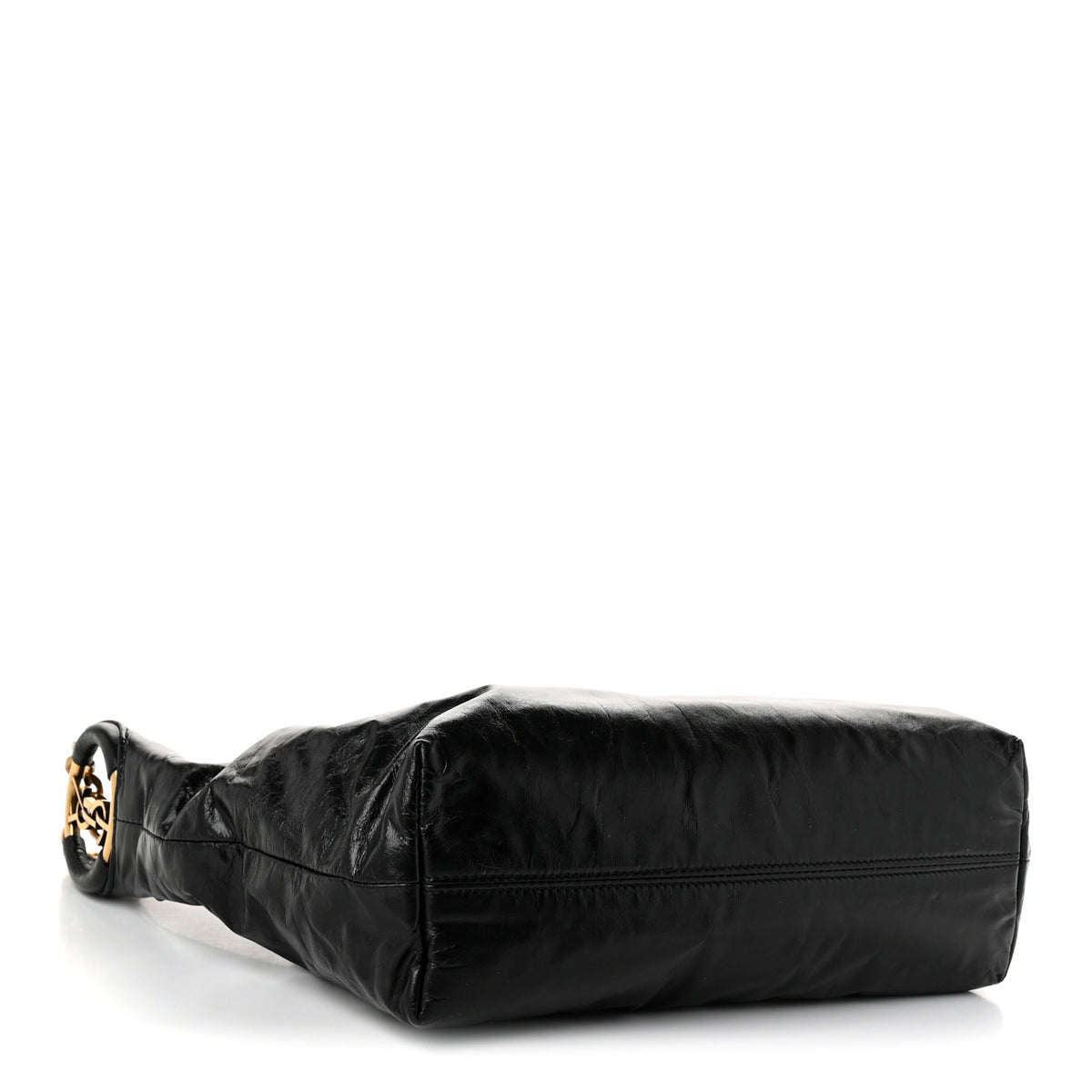 Crinkled Calfskin Cassandre Hobo Black