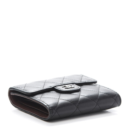 Chanel Lambskin Quilted Small Compact Wallet Black 4 of 11