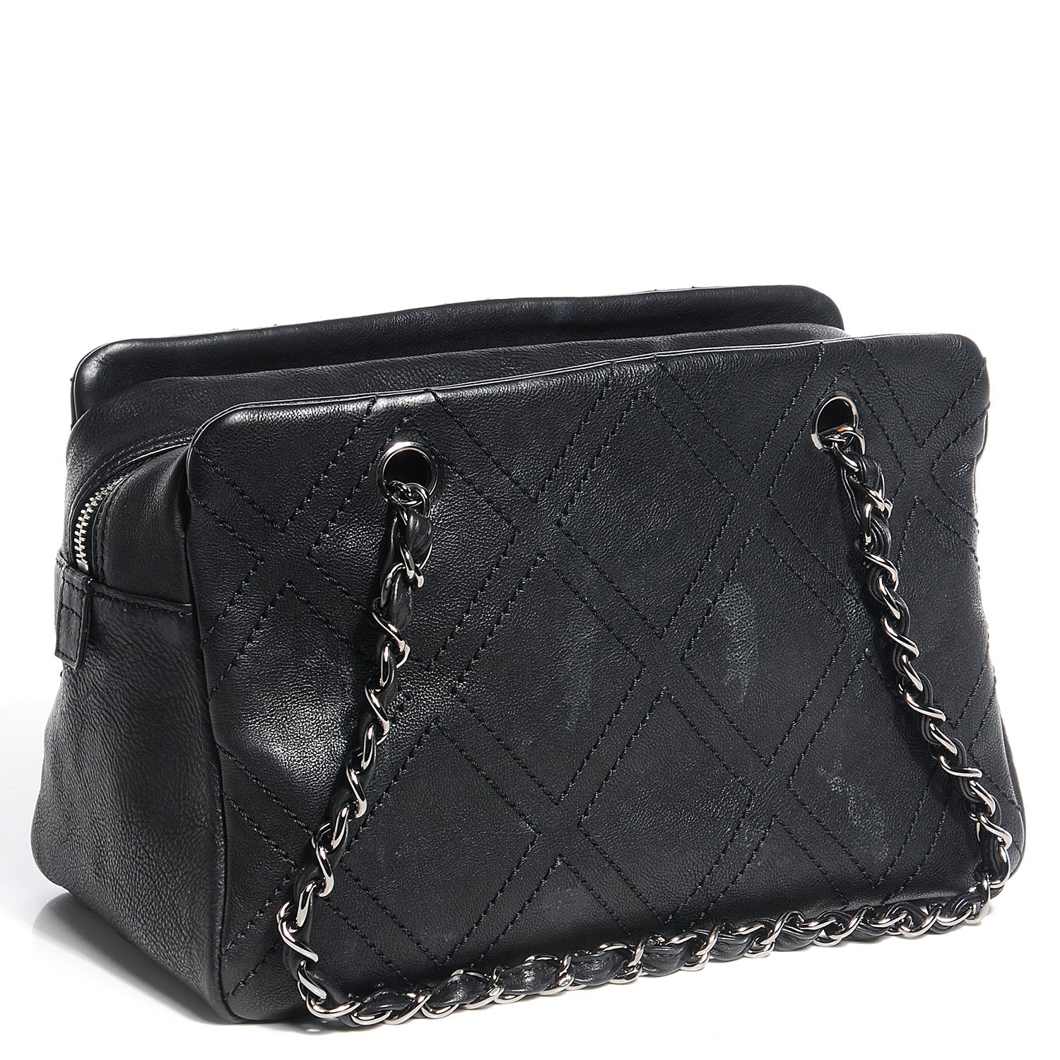 Chanel Calfskin Small Diamond Stitch Tote Black 3 of 7