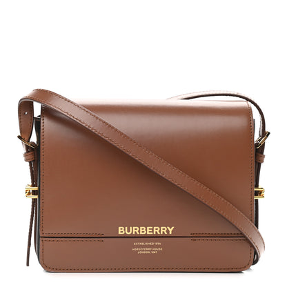 Burberry Smooth Calfskin Two Tone Small Grace Bag Malt Brown Black 1 of 9