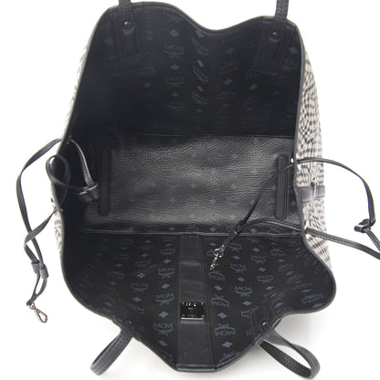 MCM Visetos Large Liz Reversible Shopper Tote Black 9 of 20