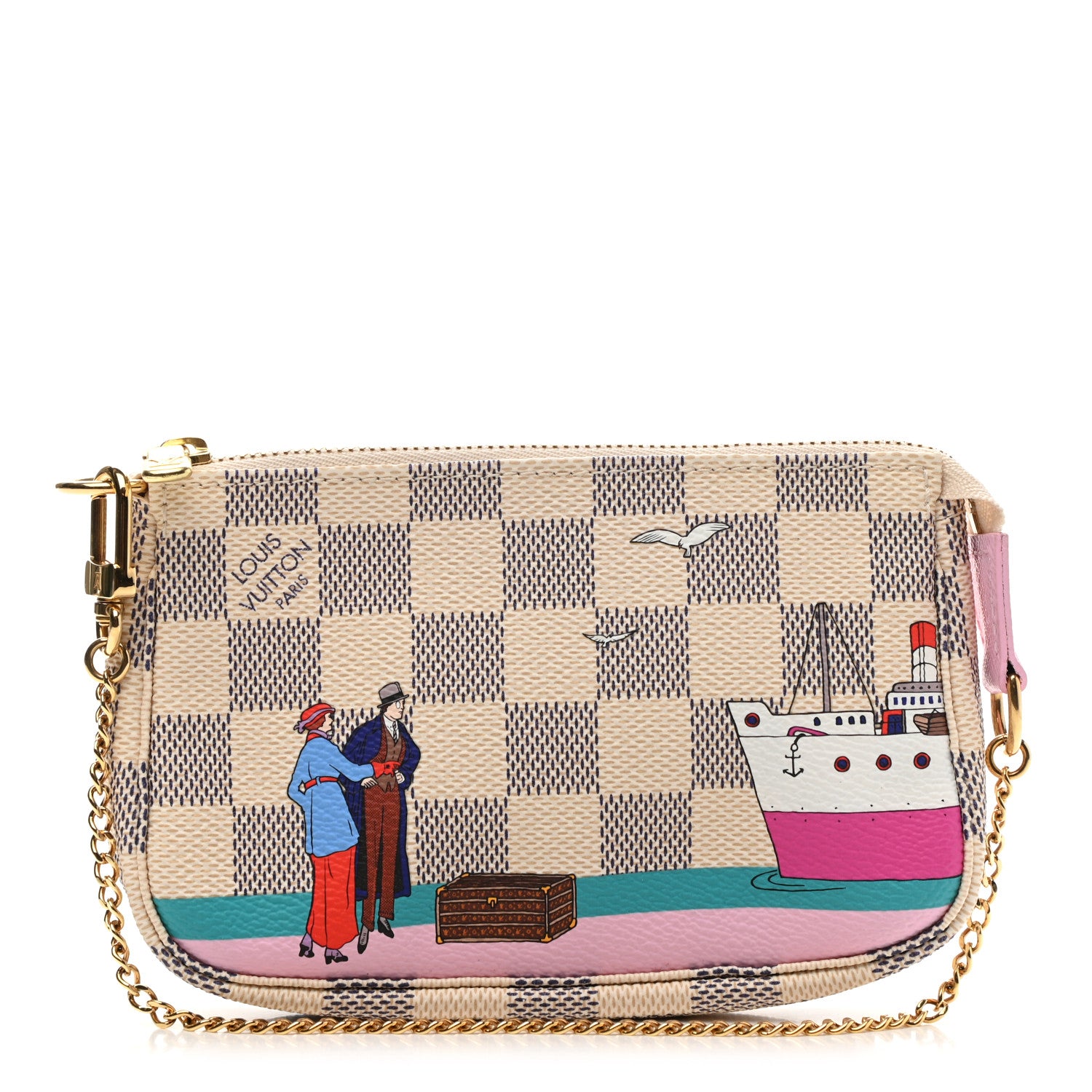 Louis Vuitton Damier Azur 2016 Christmas Animation Mini Pochette Accessories 1 of 7