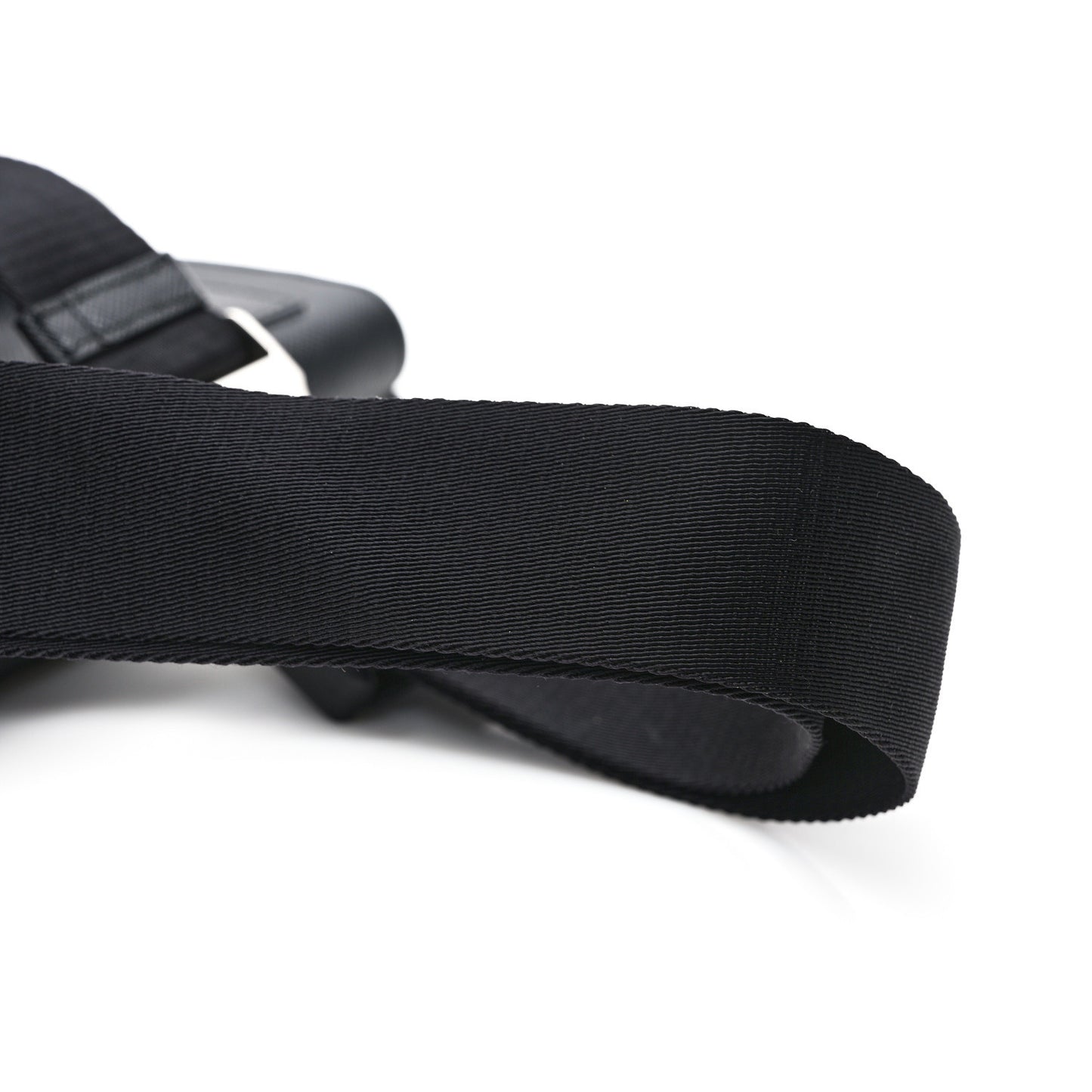 Saffiano Travel Double Zip Crossbody Belt Bag Black