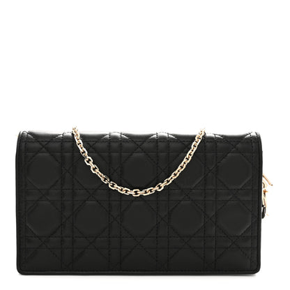 Christian Dior Lambskin Cannage Lady Dior Pouch Black 1 of 10