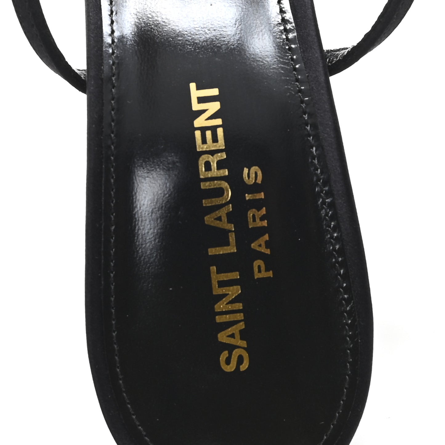Crepe Satin Strass Satine 110 Ankle Strap Sandals 39.5 Black