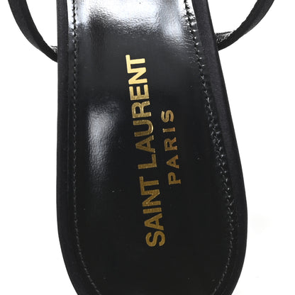 Saint Laurent Crepe Satin Strass Satine 110 Ankle Strap Sandals 39.5 Black 8 of 9