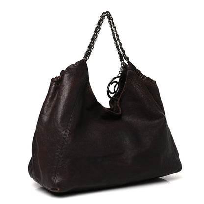 Chanel Distressed Caviar XL Coco Cabas Brown 4 of 12
