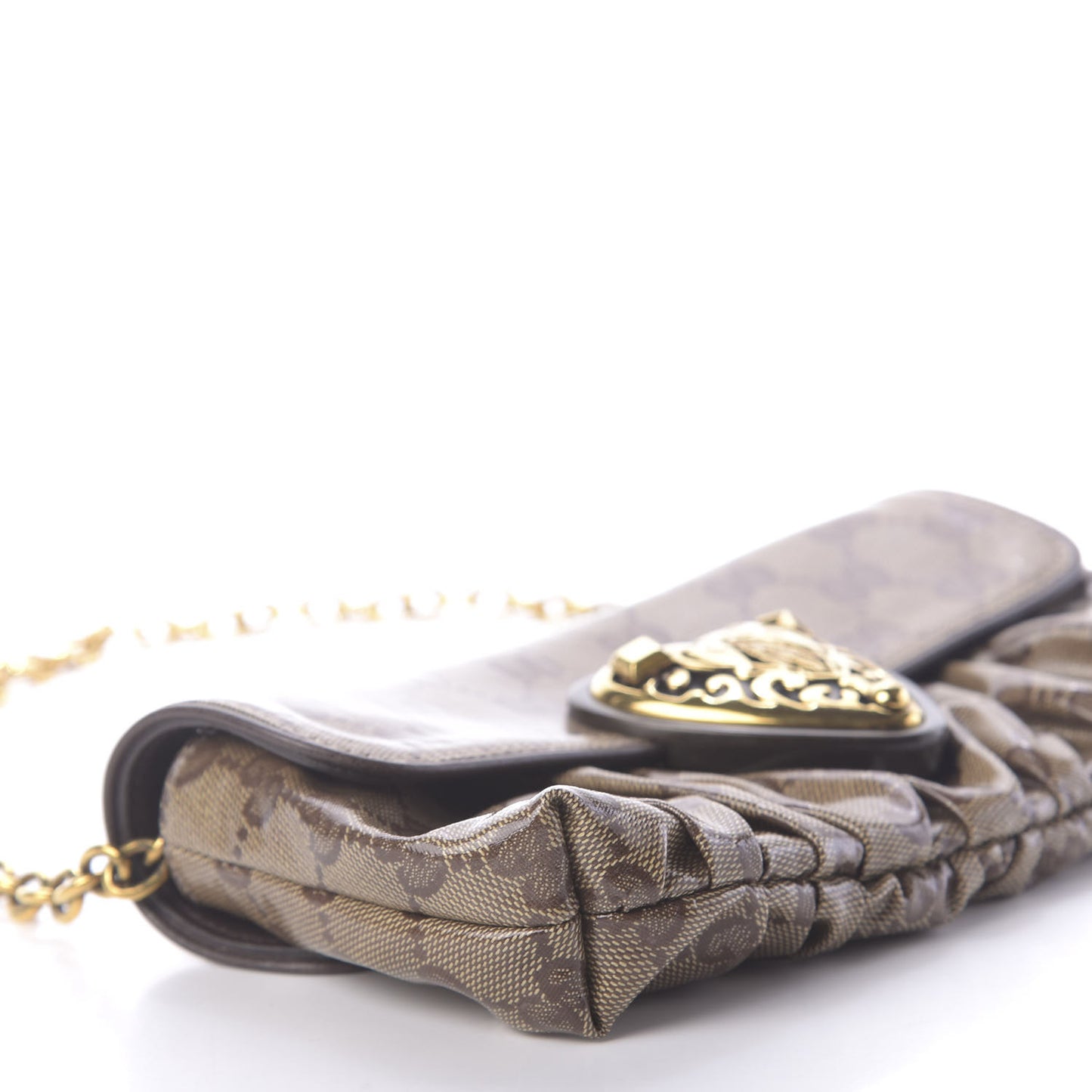 Crystal Monogram Babouska Clutch Dark Brown