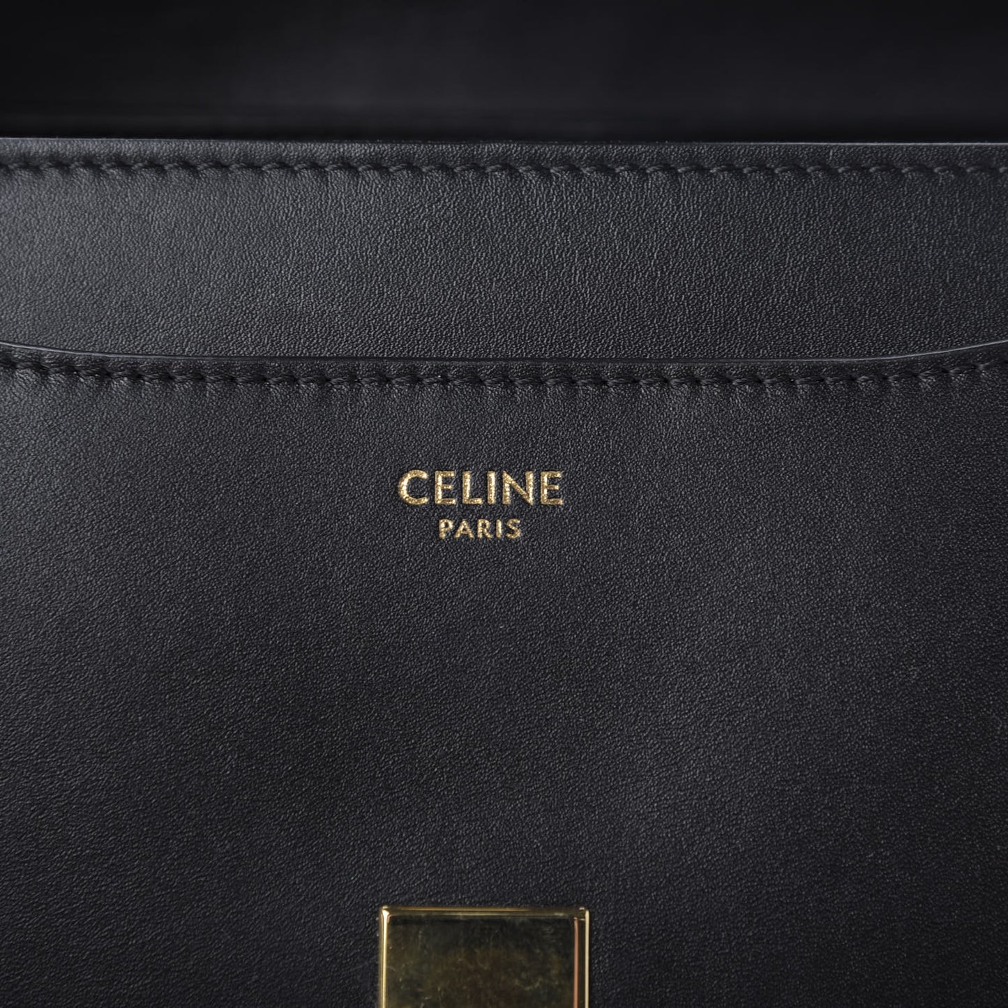 Satinated Calfskin Small 16 Top Handle Bag Black