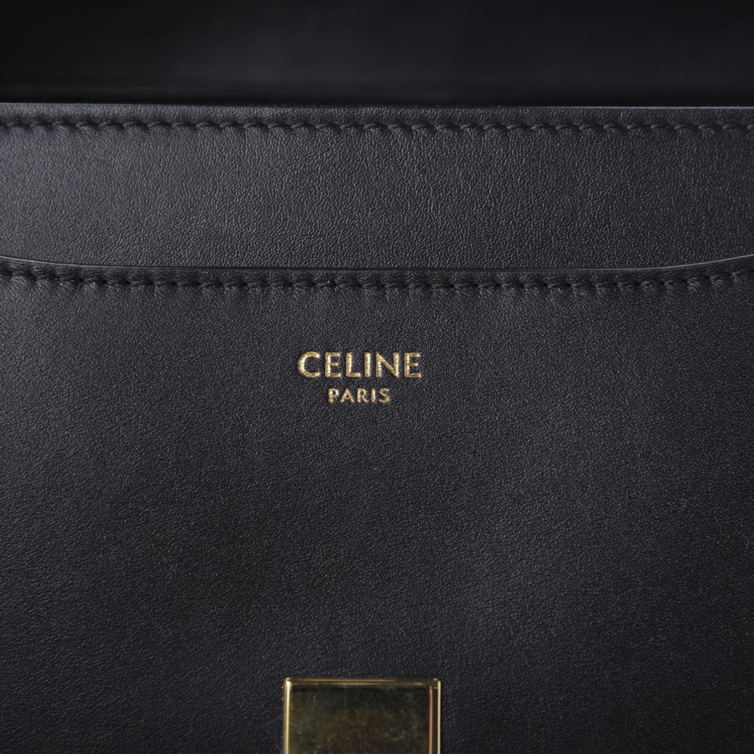 Celine Satinated Calfskin Small 16 Top Handle Bag Black 8 of 10