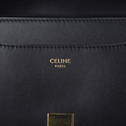Celine Satinated Calfskin Small 16 Top Handle Bag Black 8 of 10
