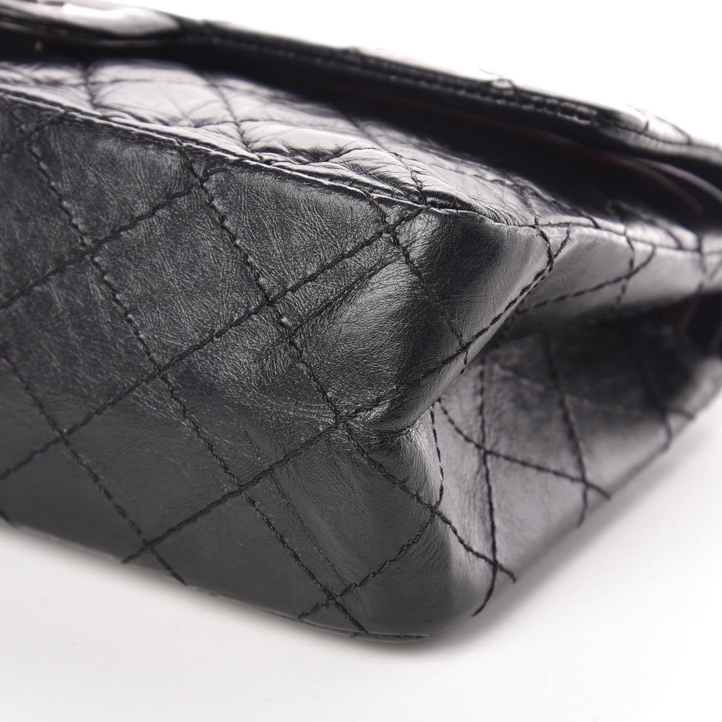 Aged Calfskin Quilted 2.55 Reissue 225 Flap Black