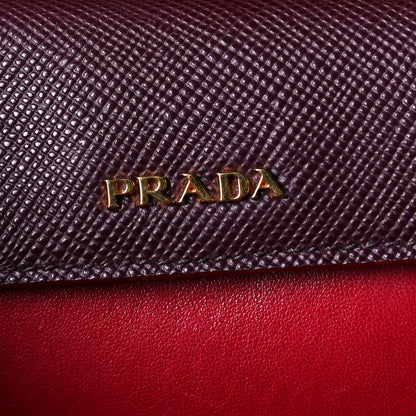 Prada Saffiano Cuir Large Double Bag Granato Scarlatto 9 of 9