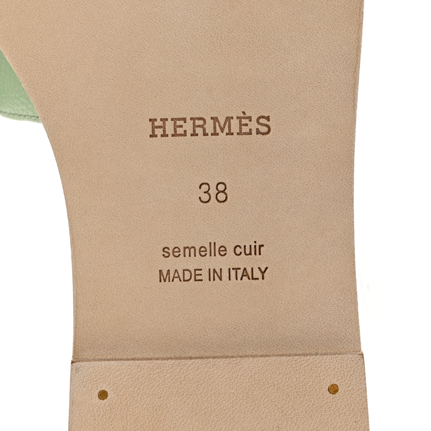 Hermes Epsom Oran Sandals 38 Vert Jade 8 of 9