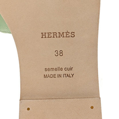 Hermes Epsom Oran Sandals 38 Vert Jade 8 of 9