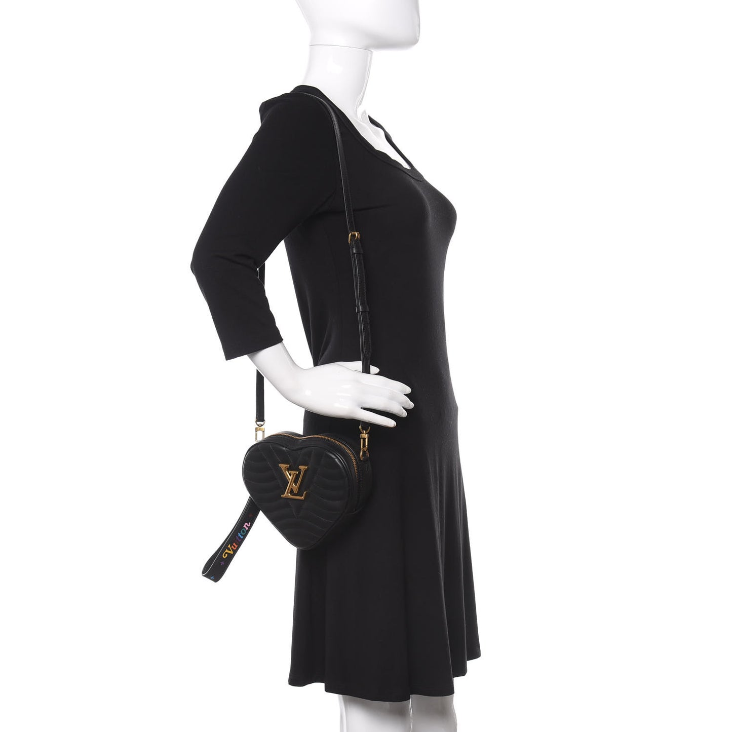 Calfskin New Wave Heart Bag Black
