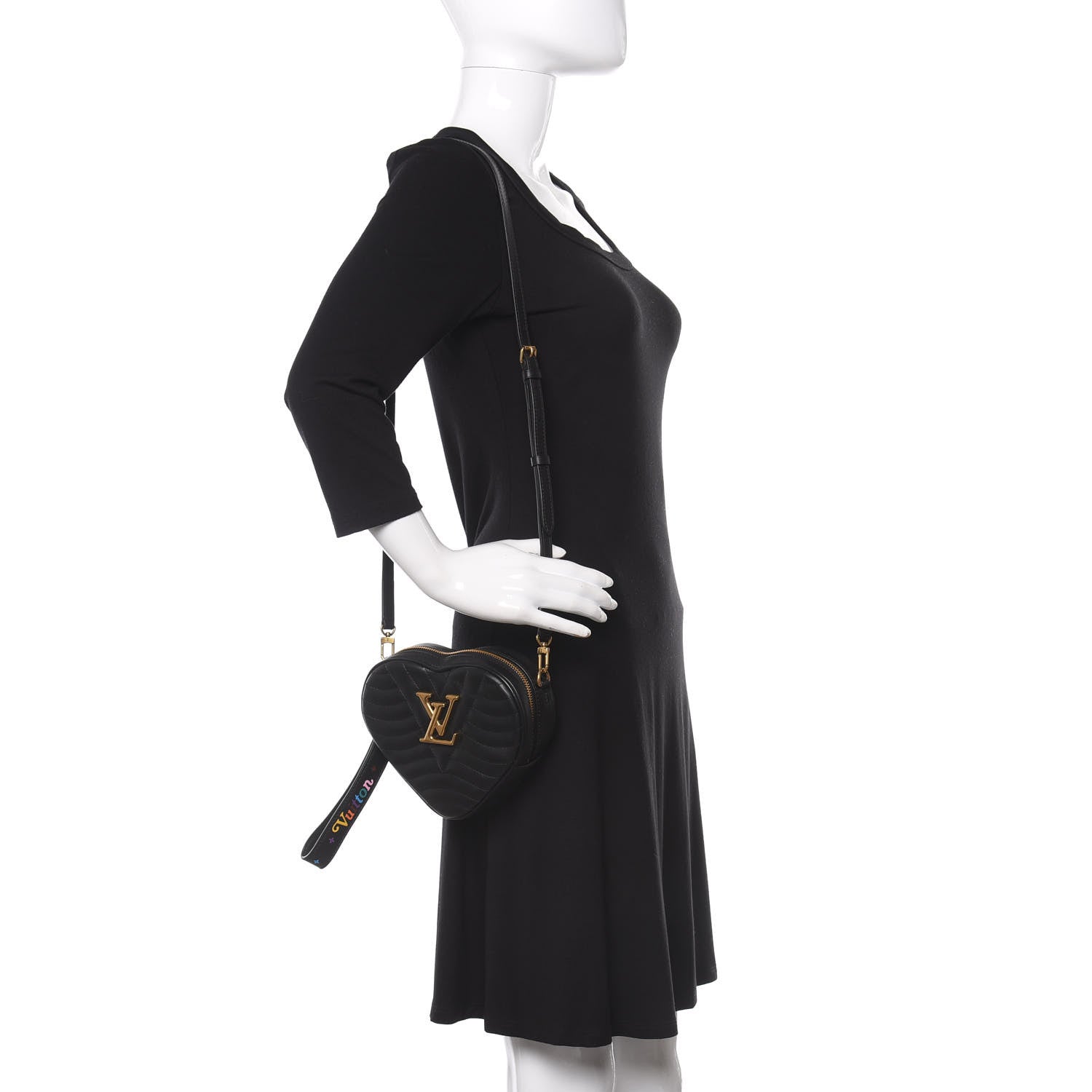 Louis Vuitton Calfskin New Wave Heart Bag Black 2 of 10