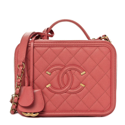 Chanel Caviar Quilted Medium CC Filigree Vanity Case Pink 1 of 9