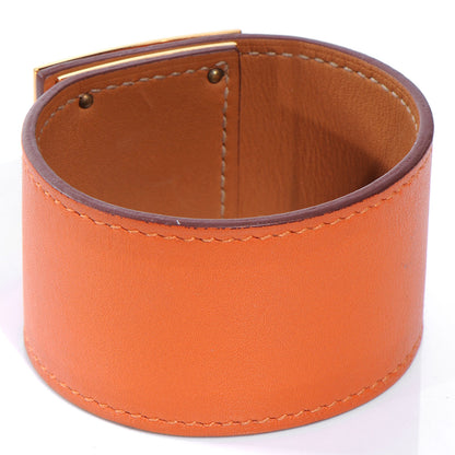Hermes Swift Leather Kelly Dog Bracelet Cuff Orange 3 of 6