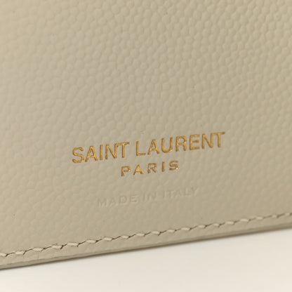 Saint Laurent Grain De Poudre Matelasse Chevron Monogram Zipped Two-Part Wallet Crema Soft 6 of 6