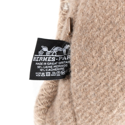 Hermes Wool Cashmere Avalon Paper Block Pillow Ecru Naturel 3 of 3