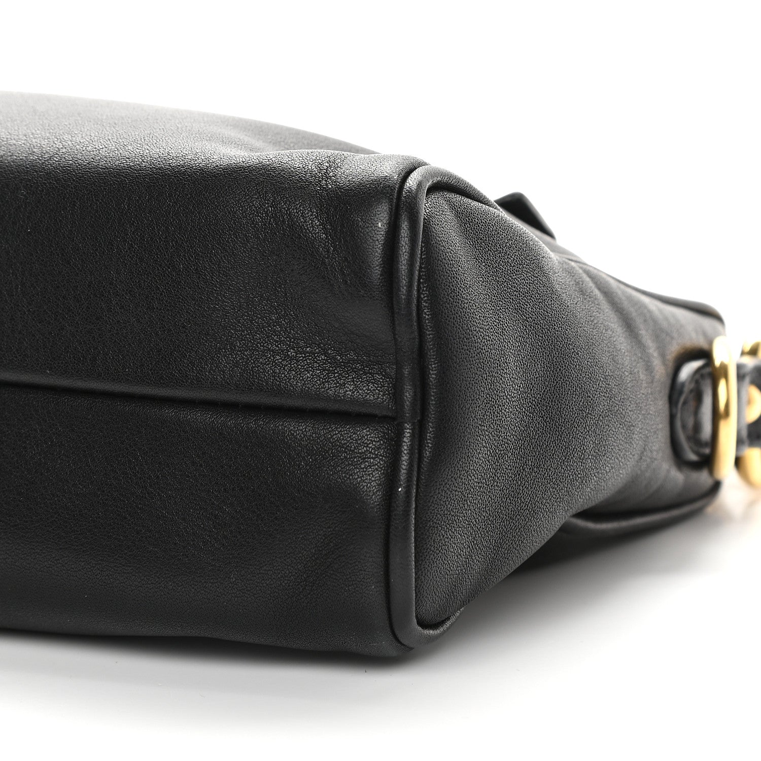 Prada Soft Calf Chain Shoulder Bag Black 9 of 9