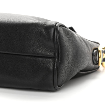 Prada Soft Calf Chain Shoulder Bag Black 9 of 9
