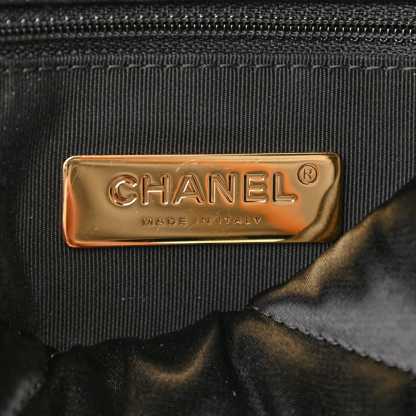 Satin Quilted Medium Chanel 19 Flap Black