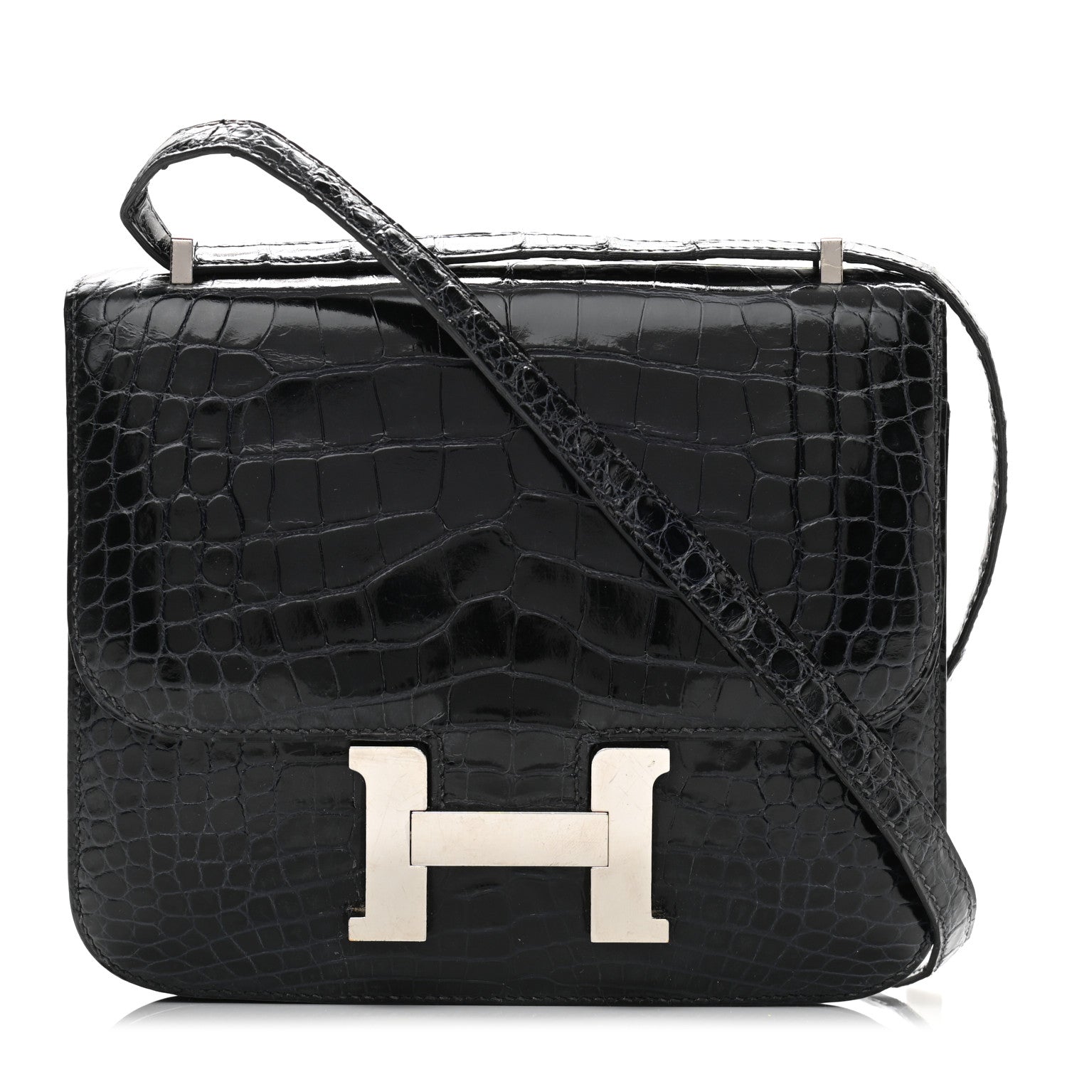 Hermes Shiny Alligator Constance 18 Bleu Marine 1 of 11