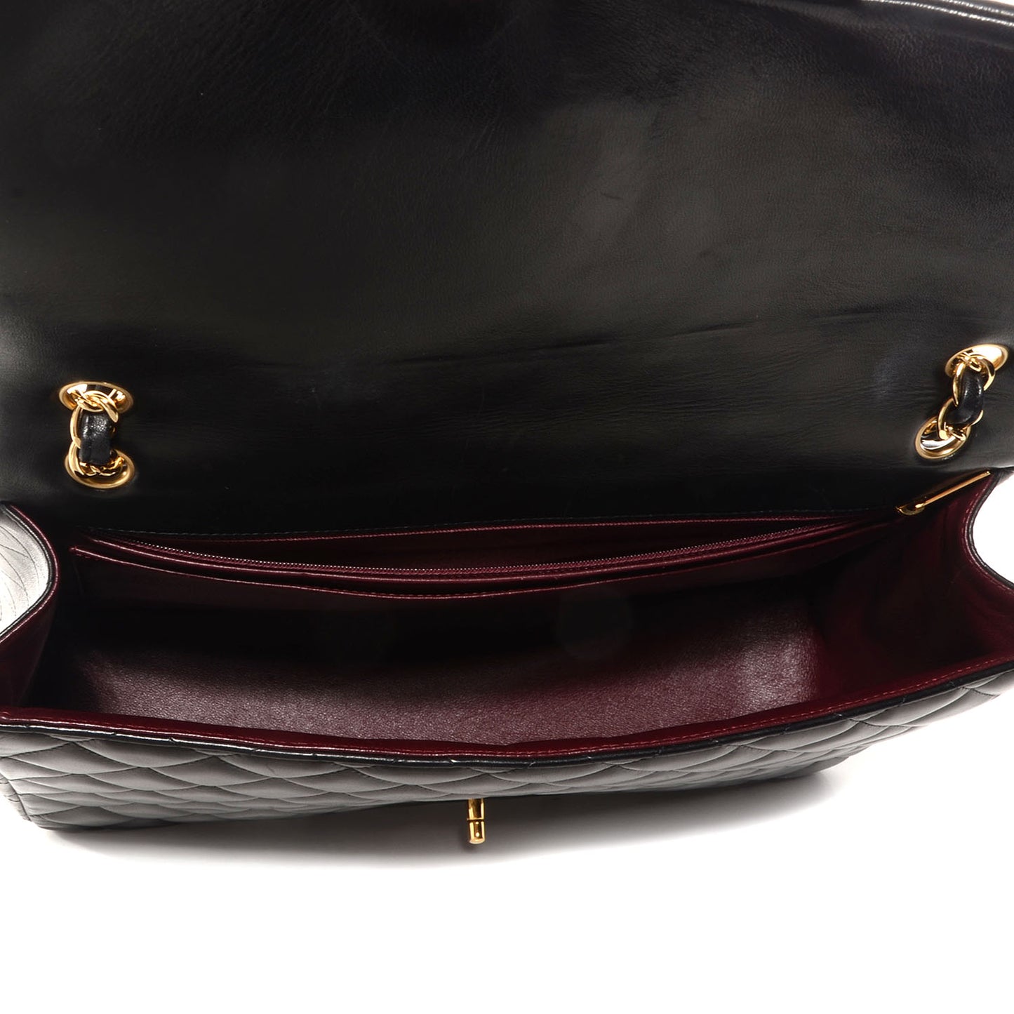 Lambskin Maxi Single Flap Black