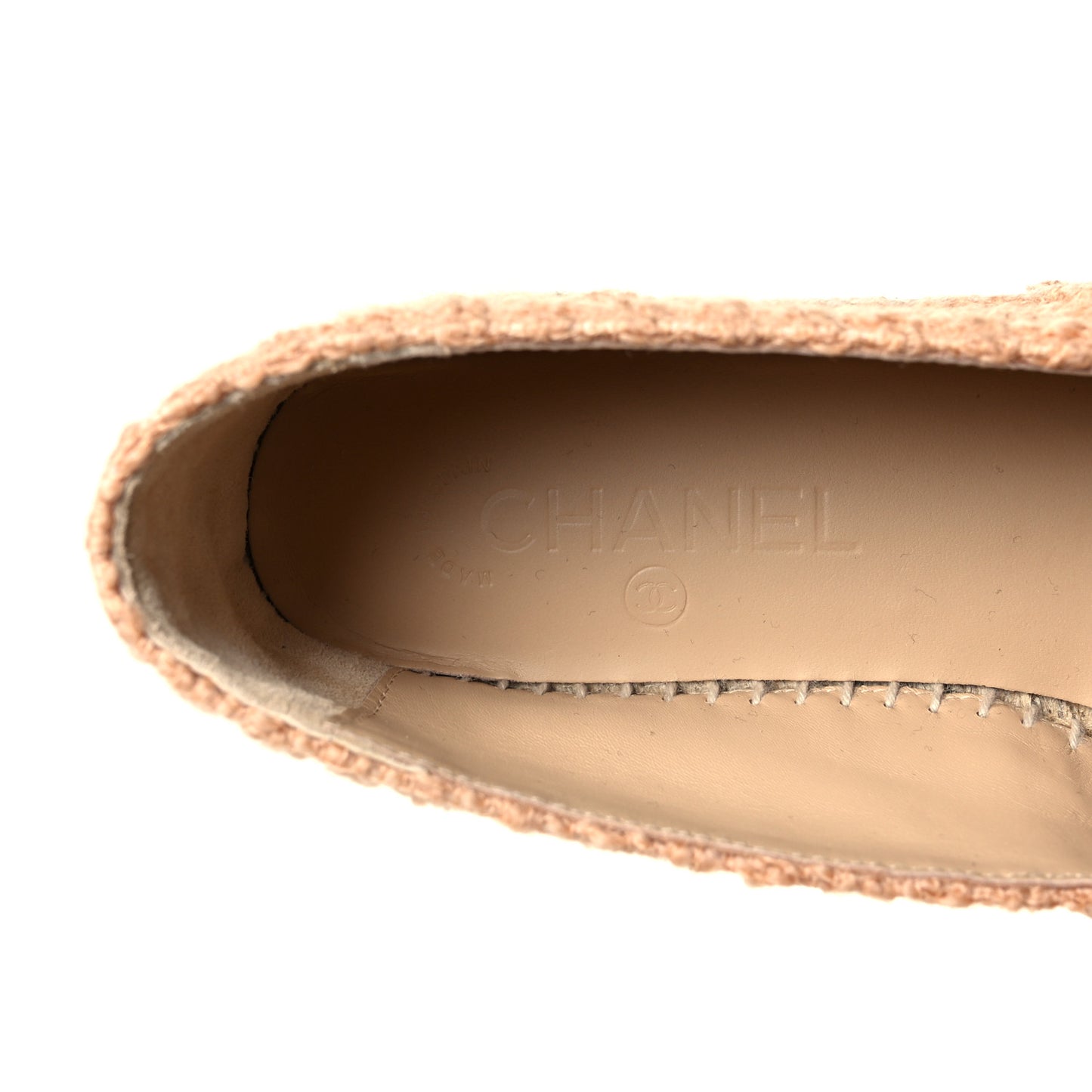 Tweed Lambskin CC Espadrilles 40 Dark Beige Light Brown